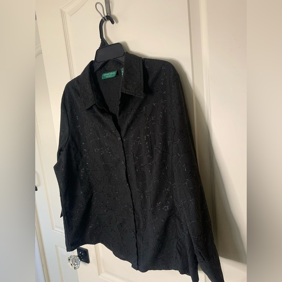 Black Button-Up Shirt Lemon Grass Size XL - Picture 1 of 7
